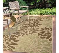 JONATHAN Y SMB110A-8 Zinnia moderno moderno tessitura floreale tessitura di area esterna interna,bohémien,costiero,mediterraneo facile pulizia,patio,non spargimento,salvia/marrone,240 cm X 300 cm