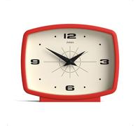 Jones Clocks® Film orologio da mensola | Design rettangolare retro | Rosso | Unisce stile metà secolo e finitura moderna, perfetto per mensola, tavolo, camino o comodino