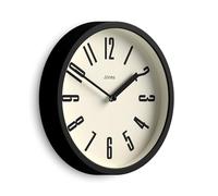 Jones Clocks® Hot Tub orologio da parete | Piccolo orologio rotondo retrò | 20cm | Nero | Numeri facili da leggere | Ideale per cucina, ufficio, cameretta, spazio grande o piccolo