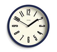 Jones Clocks® Hot Tub wall clock | Small retro round clock | 20cm | Dark blue | Easy to read numbers | Ideal for kitchen, office, kid’s room, large or small space