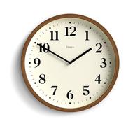 Jones Clocks® Lodge orologio da parete | Piccolo orologio moderno | 25 cm | Finto legno scuro | Stile classico per cucina, soggiorno o ufficio