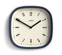 Jones Clocks® Marvel Orologio a parete | Orologio quadrato moderno retro arrotondato | 25cm | Indaco blu | Look di design interessante per cucina, soggiorno o ufficio
