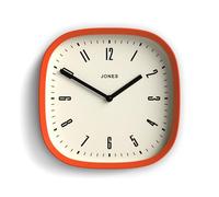 Jones Clocks® Marvel orologio da parete | Orologio quadrato rotondo retrò moderno | 25cm | Arancione | Fantastico look di design per cucina, soggiorno o ufficio