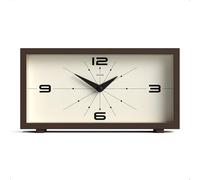 Jones Clocks® Odeon Orologio da scrivania | Progetto rettangolare moderno | Brown | Stile retrò per scaffale, tavolo, camino o comodino