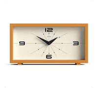 Jones Clocks® Odeon Orologio da scrivania | Progetto rettangolare moderno | Giallo senape | Stile retrò per scaffale, tavolo, camino o comodino