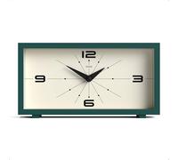Jones Clocks® Odeon Orologio da scrivania | Progetto rettangolare moderno | Verde scuro | Stile retrò per scaffale, tavolo, camino o comodino
