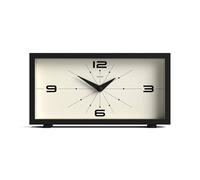 JONES CLOCKS® Odeon orologio da tavolo | Design rettangolare moderno | Nero | Elegante look retrò per mensola, tavolo, mensola del camino o comodino