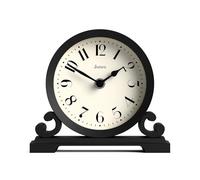 Jones Clocks® Saloon mantel clock | Traditional double scroll design | Black | Contemporary classic style for desk, table, shelf or bedside