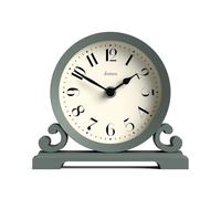 Jones Clocks® Saloon mantel clock | Traditional double scroll design | Green | Contemporary classic style for desk, table, shelf or bedside