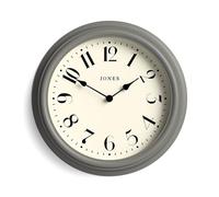 Jones Clocks® Serenity wall clock | Classic round clock | 30cm | Mid grey | Pretty arabic numerals | Decorative design ideal for kitchen, living room or bedroom