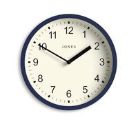 Jones Clocks® Spin wall clock | Small modern round clock | 20cm | Dark blue | Easy to read numbers | Ideal for kitchen, office, children’s room or any small space