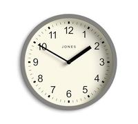 Jones Clocks® Spin wall clock | Small modern round clock | 20cm | Grey | Easy to read numbers | Ideal for kitchen, office, children’s room or any small space