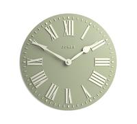 Jones Clocks® Strand wall clock | Modern classic convex clock | 30cm | Pale green | Roman numerals | Ideal for the kitchen, living room, office or bedroom