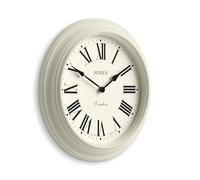 Jones Clocks® Supper Club Orologio a parete | Grande orologio rotondo classico | 40cm | Crema pallida | Numeri romani | Design tradizionale ideale per cucina o soggiorno