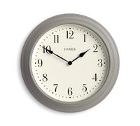 Jones Clocks® Supper Club wall clock | Large classic round clock | 40cm | Mid grey | Easy to read numbers | Traditional design ideal for kitchen or living room
