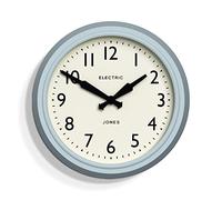 Jones Clocks® Telecom orologio da parete | Orologio retrò vintage rotondo | 27 cm | Azzurro pallido | Rivisitazione moderna di un classico vintage per cucina, soggiorno o ufficio