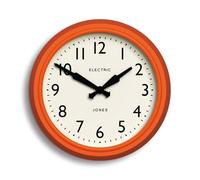Jones Clocks® Telecom wall clock | Round vintage retro clock | 27cm | Orange | Modern take on a vintage classic for kitchen, living room or office