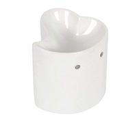 Jones Home & Gift Ceramic Oil Burner | Heart Shape | 1 Piece | White | 8.5 cm x 8.5 cm x 9 cm Bruciatore di, Pietra, Multicolore, 9x8.5x8.5 cm