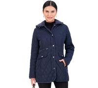 Jones NY - Giacca trapuntata da donna con tasche, lunghezza media, colore: nero, Blu navy intenso, X-Small