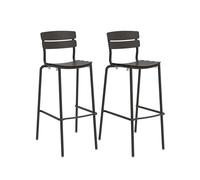 JonesHouseDeco Set da tavolo e sgabello, in alluminio, per interni ed esterni, per cucina, soggiorno, ufficio, bar (1, 2 sgabelli da bar (48,8 x 58,9 x 104,5 cm)