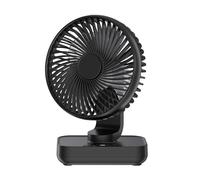 Joneytech Ventilatore da tavolo silenzioso e automatico, oscillante, batteria da 4000 mAh, USB, piccolo, portatile, 4 velocità, display digitale a LED, per scrivania, casa, picnic e ufficio, 12 V,