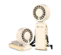 Joneytech Ventilatore portatile ricaricabile, ad alta velocità, 5000 mAh, ventilatore a mano con display a LED, regolabile a 360°, 5 velocità, ventola da viaggio per casa, ufficio, camera da letto