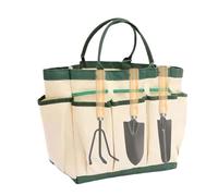 Jongyumo Borsa per attrezzi da giardino in tessuto Oxford 600D, 2 pezzi, impermeabile, professionale, attrezzi da giardinaggio, borsa con 12 scomparti, supporto elastico e maniglia per giardinieri