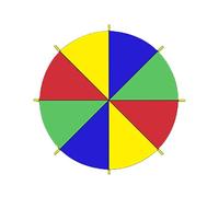 Jongyumo Rainbow Parachute, Paracadute Multicolore - Giocattolo Paracadute con Manici - Intrattenimento per la Famiglia per la Famiglia cooperativa di Esterna cooperativa