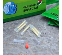 Jonikuper 100 indicatori luminosi fluorescenti da pesca con connettore a tubo trasparente per la punta dell'asta e il posizionamento del galleggiante, design galleggiante arancione, 2,9 mm visibile