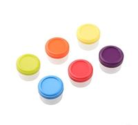 Jonikuper 6 contenitori per la preparazione dei pasti con coperchio, piccoli contenitori per salse per condimenti, bicchieri in plastica per uso alimentare, dimensioni compatte 4,5 x 4 x 3,5 cm