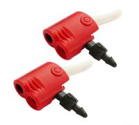 Jonikuper Beto - Adattatore aria a doppia testa per tubi pneumatici e testa di ricambio compatibile con valvole per pompe da pista, colore: rosso