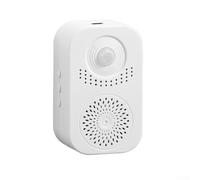 Jonikuper Campanello wireless con sensore di movimento a infrarossi con voce registrabile, compatibile con ingresso negozio, compatibile con uso interno ed esterno, bianco
