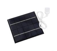Jonikuper Caricatore policristallino del pannello solare 5W 5V per il campeggio all'aperto, la banca portatile di potere dell'uscita USB per i telefoni, nero 100x100mm