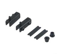 Jonikuper Cerniere per porte in vetro in acciaio inox, antiruggine, senza foratura, per vetro spesso 5-6 mm, con cuscinetti in gomma per protezione, compatibili con (nero)