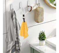 Jonikuper Clip per asciugamani in corda di cotone con gancio in metallo antiruggine per cucina e bagno, confezione da 4/8/12 pezzi, colore beige, non richiede cuciture (4 pezzi)