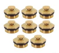 Jonikuper Confezione da 8 testine regolabili in ottone G1/2 per irrigazione da giardino, ugello nebulizzatore a 360 gradi con filettatura da 5,1 cm, diametro spray 6-8 m, (8 pezzi)