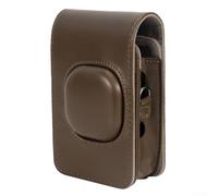 Jonikuper Custodia protettiva per fotocamera Fujifilm Instax Mini Liplay, custodia in pelle PU retrò con tracolla regolabile e cappuccio rimovibile (marrone caffè)