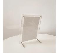 Jonikuper Espositore trasparente per foto in acrilico per A3/A4/A5/per carta A6 con chiodi di supporto in metallo per ufficio, casa, ristorante, decorazione, 12 x 15,8 cm