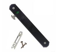 Jonikuper Gancio per serratura per porta scorrevole in lega di zinco per porte scorrevoli, invisibile tipo 90 con finitura elettrolitica, opzione con chiave, nero/bianco/beige (nero)