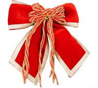 Jonikuper Grande fiocco di Natale in velluto floccato rosso, 23 x 21 cm, per decorazioni per la casa vacanze, decorazione albero (rosso)