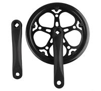 Jonikuper Guarnitura pieghevole per bici con corona in acciaio 52T e pedivelle a foro quadrato in lega di alluminio da 170 mm, include disco di protezione in plastica per biciclette a velocità singola