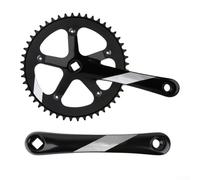 Jonikuper Guarnitura singola per movimento centrale conico quadrato, corona 48T/52T con piastra di protezione, 170 mm, per pedivella per bici, compatibile con strada, (48T)