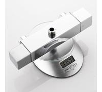 Jonikuper Miscelatore termostatico per doccia cromato con comando ± 1°C, valvola in ottone per bagno, compatibile con attacco a S standard (G 1/2), terrazza (nero)