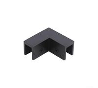 Jonikuper Morsetto per vetro per porta della doccia, angolo di 90 gradi, struttura quadrata in ottone, per vetro temperato da 8-12 mm, 52 x 52 x 4 mm, nero