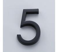 Jonikuper Numero civico lucido 3D per porta esterna, targa nera per la numerazione di camere d'albergo, 6 x 3,8 cm, confezione da 1 (n. 5)