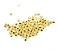 Jonikuper Perline per la costruzione di mosche da 3 mm, 4 mm, 5 mm, teste in oro e argento con fori svasati, per mosche con testa ponderata e artigianato, set da 100 pezzi (oro) (4 mm)