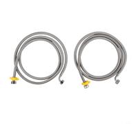 Jonikuper Raccordo flessibile a gomito da 1/2 pollici, 90 gradi, 2 m, in acciaio inox, per bagno, cucina, caldaia, idraulica, acqua calda e fredda