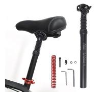 Jonikuper Reggisella per bicicletta, regolabile, ammortizzante, 350 mm, in lega di alluminio, caricato a molla, doppia molla per mountain bike (31,6 mm)