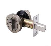 Jonikuper Serratura a scomparsa con chiave, serratura ausiliaria per interni in lega di zinco, per casa, hotel, ufficio, ingresso su un solo lato, con pulsante rotante e bullone solido antifurto