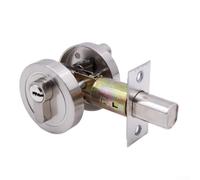 Jonikuper Serratura a scomparsa con chiave, serratura ausiliaria per interni in lega di zinco, per casa, hotel, ufficio, ingresso su un lato con pulsante rotante e bullone solido antifurto (colore